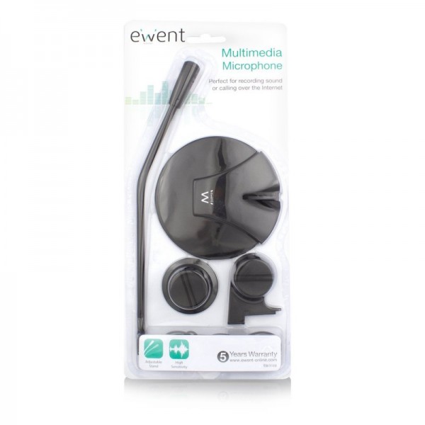 Ewent ew3550 micrófono multimedia negro