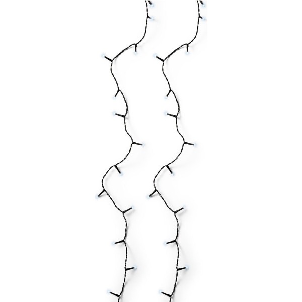 Guirnalda multifunción, uso exterior, basic, blanco frío, cable negro, 240 leds, 18 m