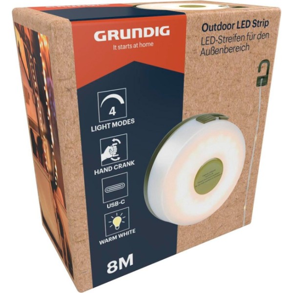 Guirnalda led retráctil, exterior, 8 m